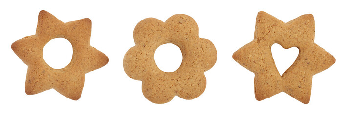 Three baked biscuits cookies