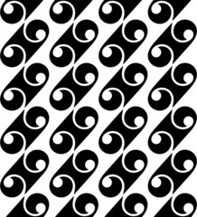 Seamless vector pattern. Repeating geometric design, black and w