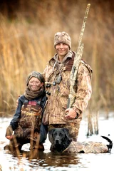 Foto auf Acrylglas Jagd Vater und Sohn Jagd