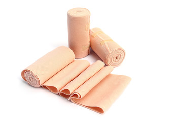 Elastic bandage on white background