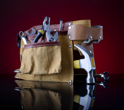 tool belt and hammer