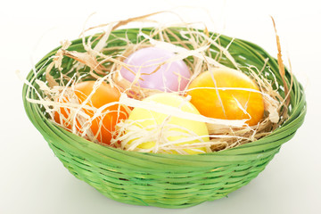 Easter eggs in a basket