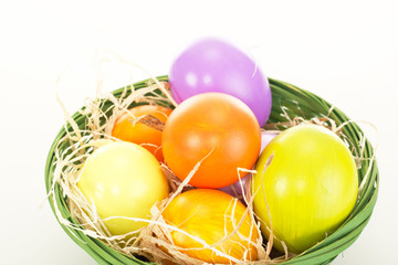 Easter eggs in a basket
