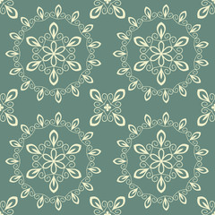 Blue and cream seamless decorative pattern