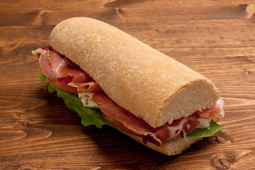 Obraz premium Panino - Prosciutto, mozzarella.