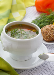 Bowl of Chicken vegetable Soup