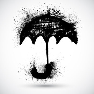 Umbrella. Vector Grunge Sketch