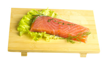  Salmon fillet garnished
