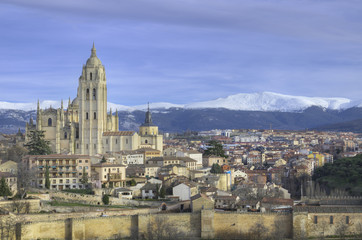 Obraz premium Segovia cityscape. Famous Spanish Landmark