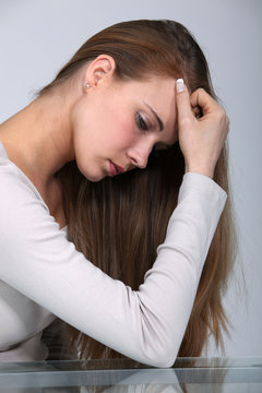 picture of woman in profile looking depressed