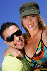 Playful couple outdoors