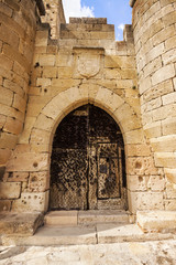 Fototapeta na wymiar Entrance of Pedraza Castle in Segovia, Castilla y Leon, Spain.