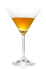 Tasty color liquor, isolated on white