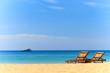 Sunbeds on the beach