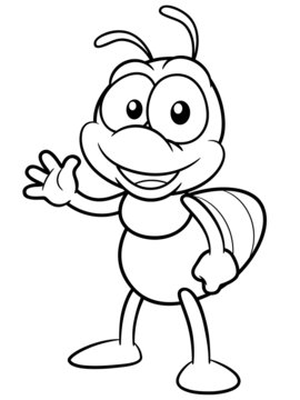 illustration of Ant cartoon - Coloring book