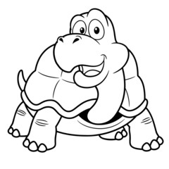 illustration of Cartoon turtle - Coloring book