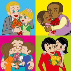 Father's Day image -various Father and children