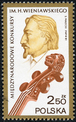 stamp printed in the Poland shows Henryk Wieniawski