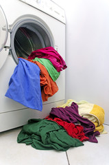 Washing machine on white