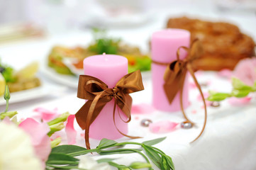 Decorated Pink Candles