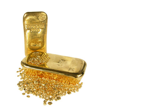 Goldbarren Goldnuggets