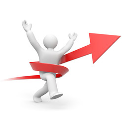 Person running to success