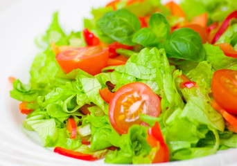 fresh vegetable salad on plate