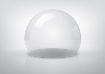 Vector transparent semi-sphere, specks of light and reflections