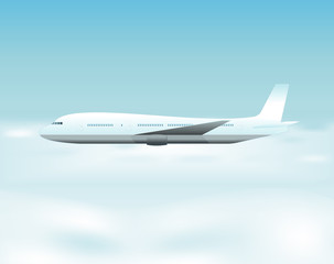 Naklejka na ściany i meble Airplane Flying Above The Clouds