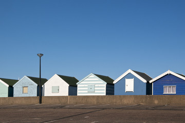 Fototapeta na wymiar Beach Huts at Southwold, Suffolk, UK.
