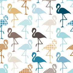 Seamless Pattern Flamingos Pattern Retro