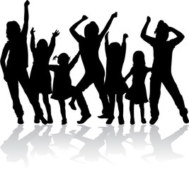 .Silhouettes of children