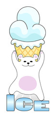 polar bear with ice cream