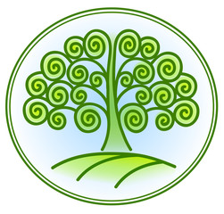 nature and environment icon with tree