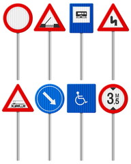 traffic road sign set