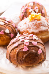 bismarck doughnuts on a plate