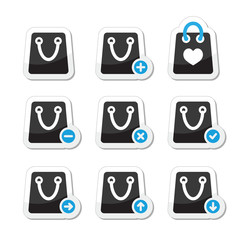 Shopping bag vector icons set