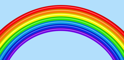 Rainbow against a blue sky