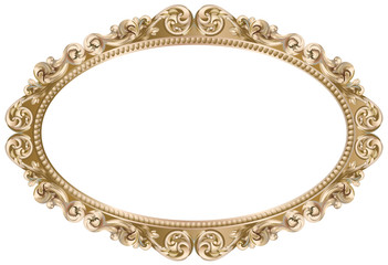 Cadre baroque ovale doré