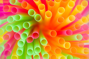 multicolor, colorful of straw close up shallow depth of field