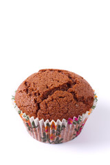 chocolate muffin isolated on white background