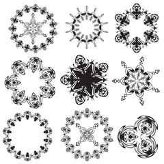 Set of mandalas on a white background (Vector)