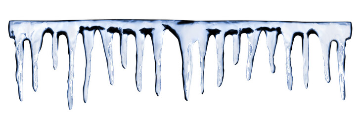 icicles on white background - obrazy, fototapety, plakaty