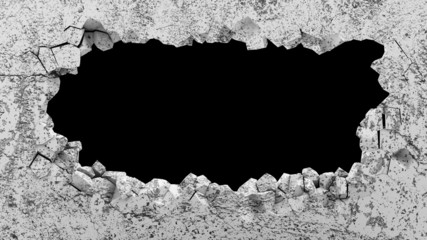 Grungy Broken Concrete Wall - obrazy, fototapety, plakaty