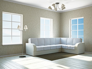 Livingroom with white sofa