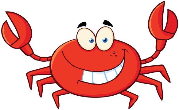 Funny Crab Cartoon Mascot Character