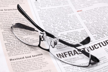 Newspaper with stock information