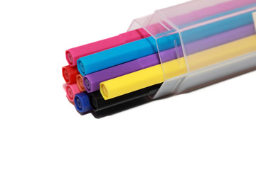 colorful pen in a box