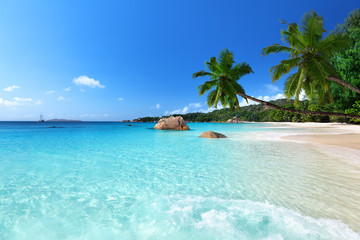 Anse Lazio strand op het eiland Praslin, Seychellen