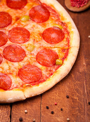 pizza on table
